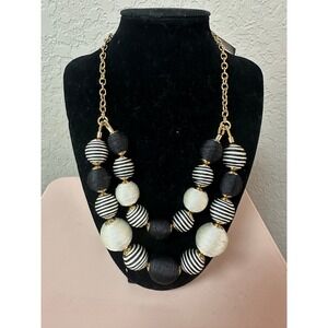 NWT Talbots Its a Wrap Spheres Necklace Gold Tone